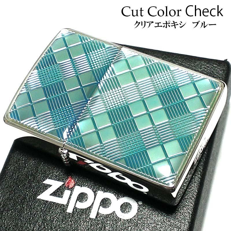  シエッポ　クリア×ホワイト ZIPPO（ジッポー） クリアエポキシ エメラルドブルー ダイヤモンド