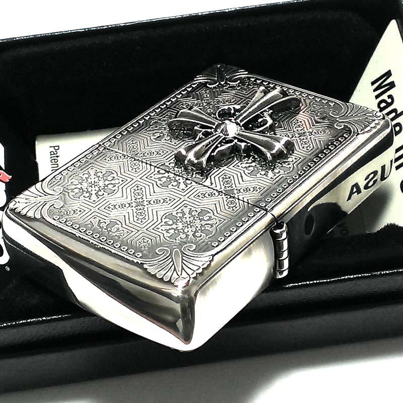 Zippo クロスデザイン ライター 1997年製 zippo ジッポーライター クロスシリーズ ニッケルイブシ エッチング