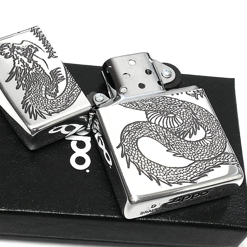 ZIPPO（ジッポー） ライター ドラゴン 鳳凰 ジッポ 龍 シルバー 御守り