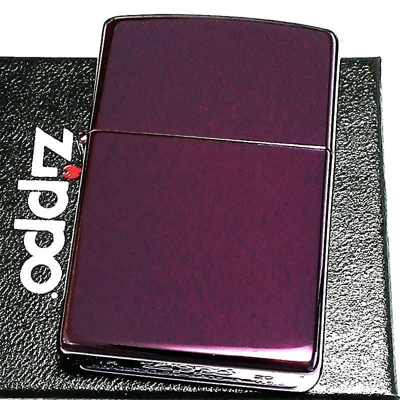 ZIPPO ライター パープル ジッポ 無地 アビス シンプル 鏡面 かっこいい 紫 定番 おしゃれ メンズ ギフト プレゼント｜hayamipro｜02