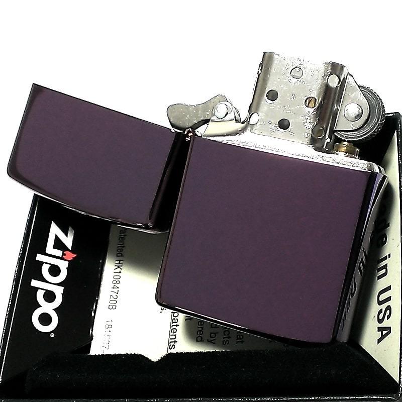 ZIPPO ライター パープル ジッポ 無地 アビス シンプル 鏡面 かっこいい 紫 定番 おしゃれ メンズ ギフト プレゼント｜hayamipro｜05