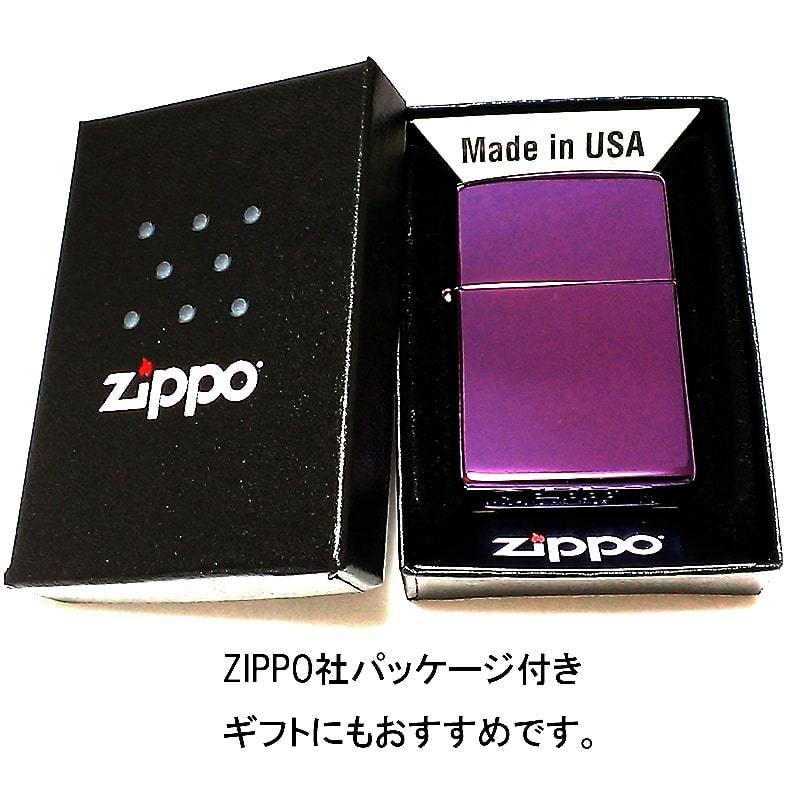ZIPPO ライター パープル ジッポ 無地 アビス シンプル 鏡面 