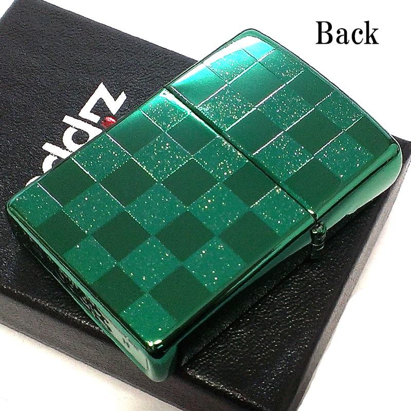 ZIPPO ライター カラーチェック ラメ グリーン 市松模様 ジッポ ZIPPO ライター カラーチェック ラメ グリーン 市松模様 ジッポ