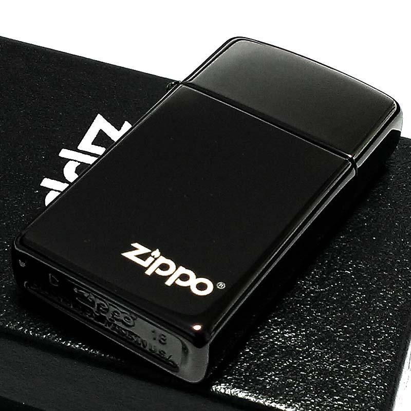 ZIPPO（ジッポー） ライター スリム ジッポロゴ 漆黒鏡面仕上げ