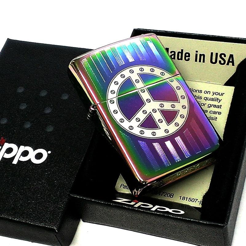 ZIPPO ライター ピースサイン スペクトラム ジッポ ピースマーク