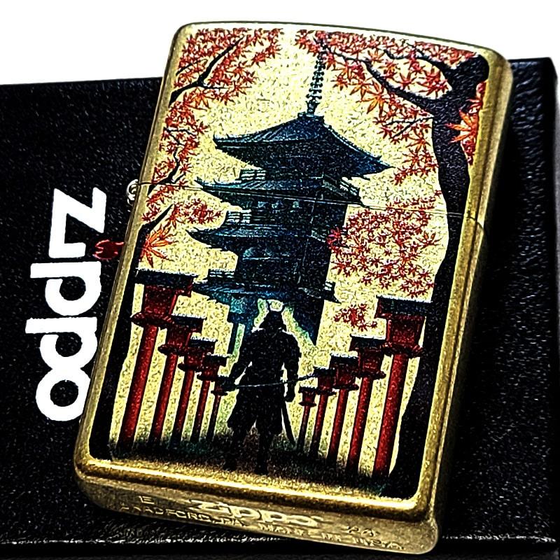 ZIPPO（ジッポー） ライター 五重塔 ジッポ 武者 和柄 アンティーク