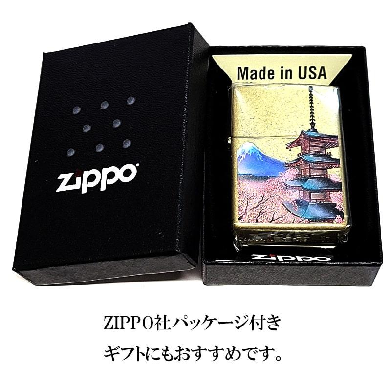 ZIPPO（ジッポー） 五重塔 ライター ジッポ 和柄 真鍮バレル 富士山 桜 