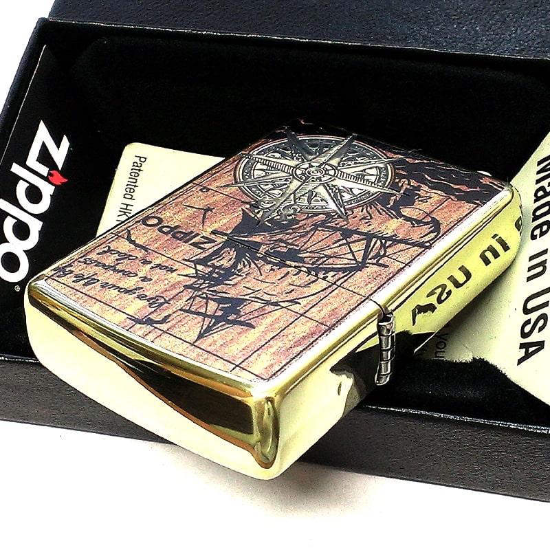 ZIPPO（ジッポー） ライター コンパス 真鍮いぶし仕上げ ゴールド 帆船