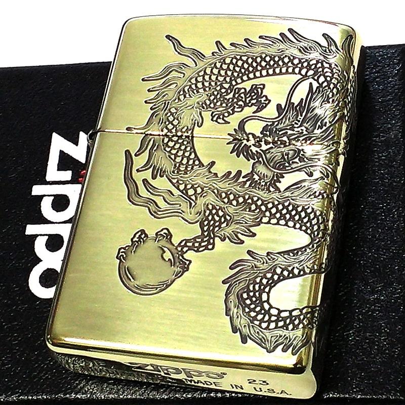 ZIPPO（ジッポー） ライター 二面連続加工 龍 和柄 ジッポ かっこいい