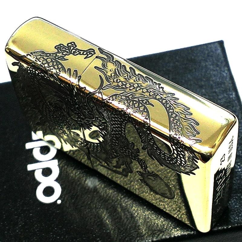 ZIPPO（ジッポー） ライター 二面連続加工 龍 和柄 ジッポ かっこいい