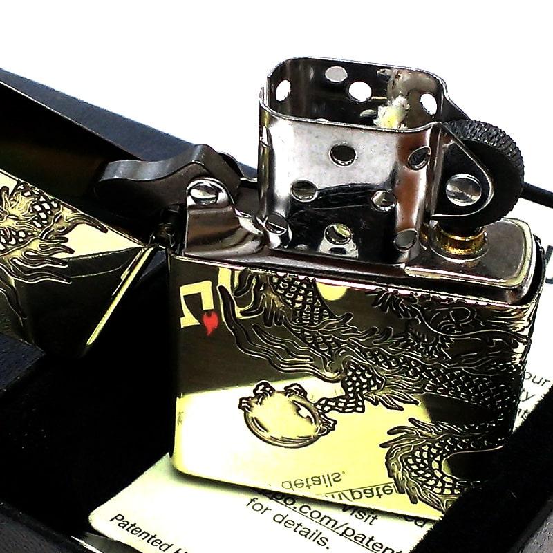 ZIPPO（ジッポー） ライター 二面連続加工 龍 和柄 ジッポ かっこいい