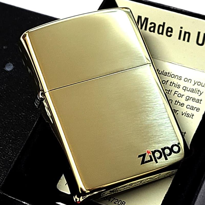 ZIPPO（ジッポー） ライター シンプル 真鍮いぶし＆LOGO ゴールド