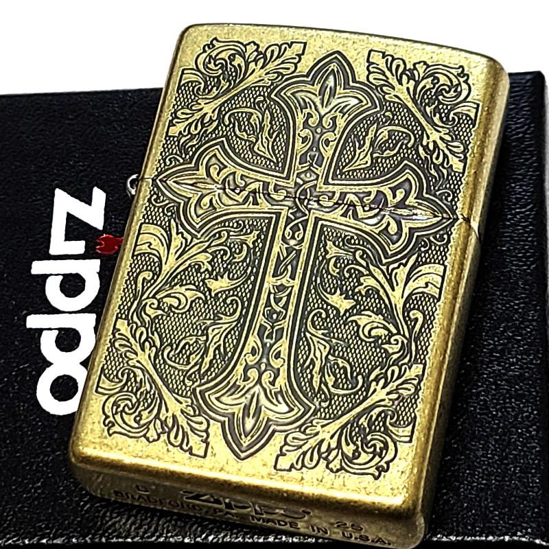 ZIPPO（ジッポー） ライター アラベスク おしゃれ ゴールド クロス