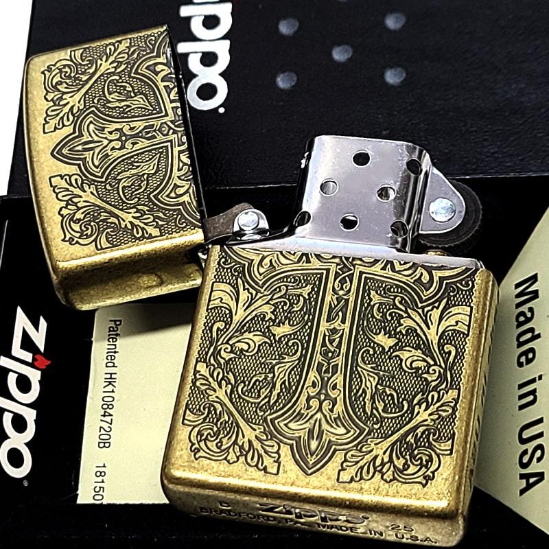 ZIPPO（ジッポー） ライター アラベスク おしゃれ ゴールド クロス