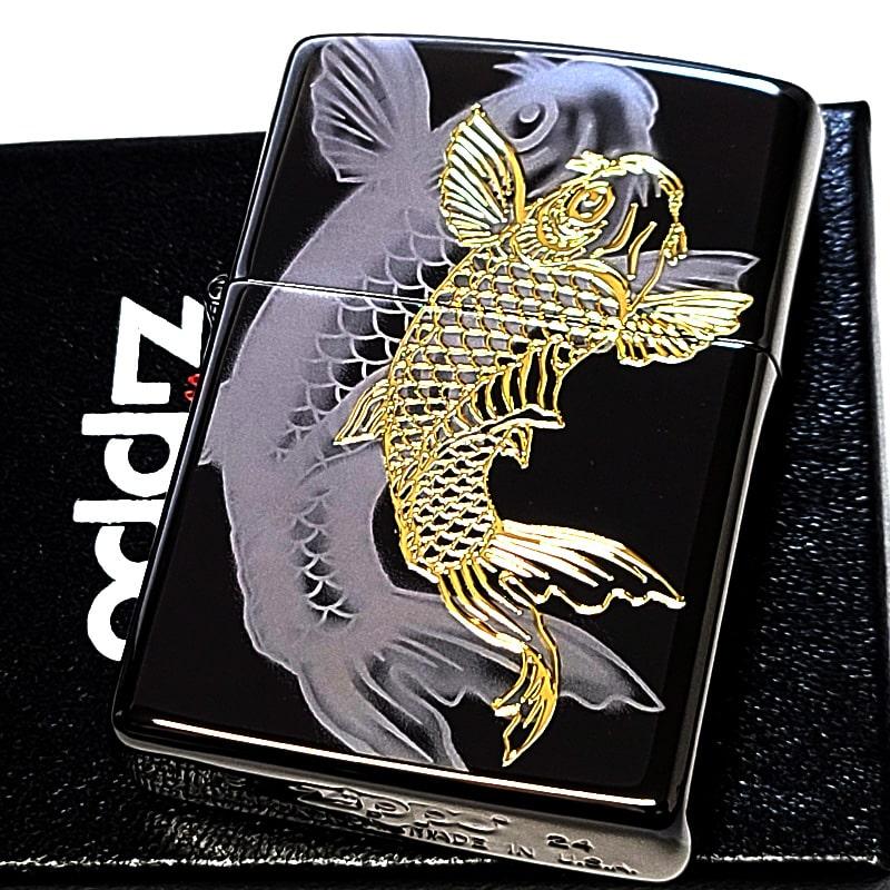 ZIPPO（ジッポー） ライター 鯉 細密レーザー彫刻＆金差し 和柄