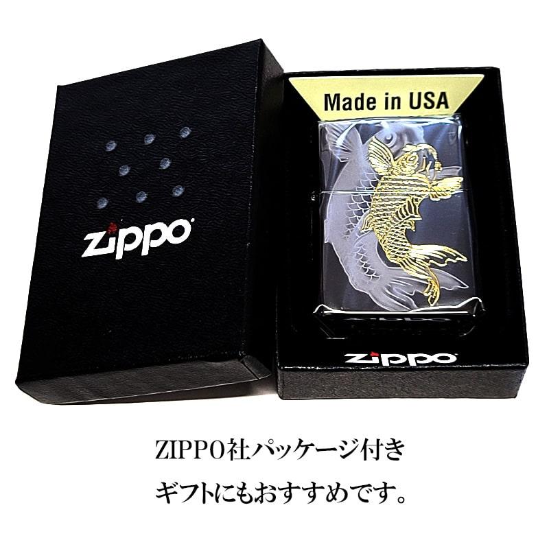 ZIPPO（ジッポー） ライター 鯉 細密レーザー彫刻＆金差し 和柄