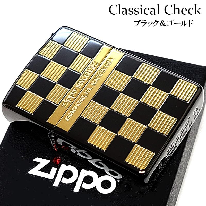 ZIPPO（ジッポー） ライター チェック柄 ブラックニッケル おしゃれ 
