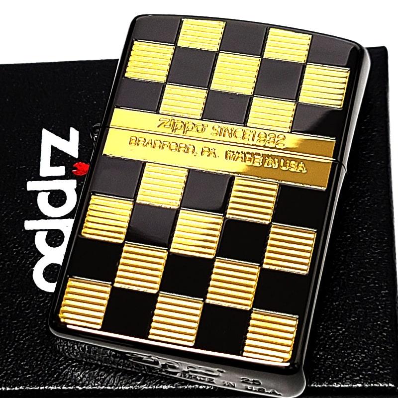 ZIPPO（ジッポー） ライター チェック柄 ブラックニッケル おしゃれ 