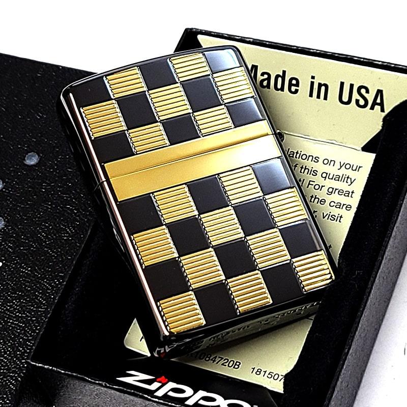 ZIPPO（ジッポー） ライター チェック柄 ブラックニッケル おしゃれ