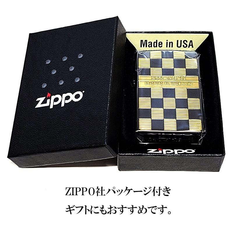 ZIPPO（ジッポー） ライター チェック柄 ブラックニッケル おしゃれ 