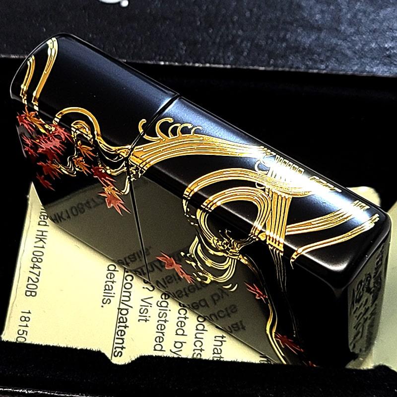 ZIPPO（ジッポー） ライター 和柄 楓 艶消し 紅葉 金差し ジッポ 