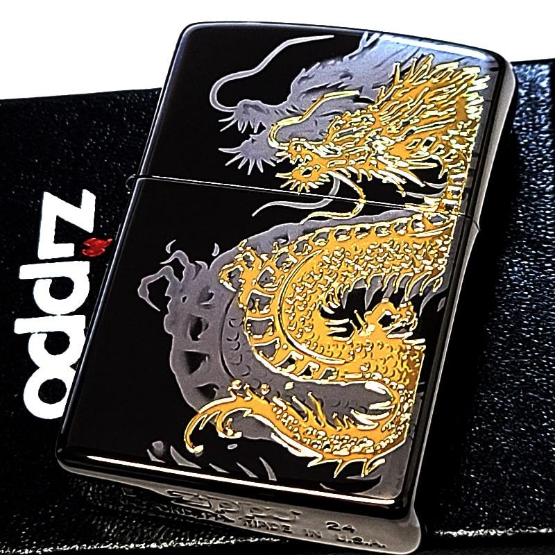 ZIPPO（ジッポー） ライター 龍 細密レーザー彫刻＆金差し 和柄
