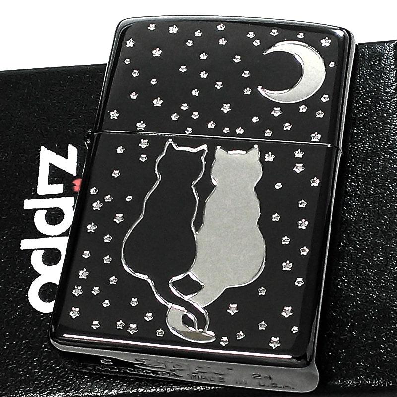 ZIPPO（ジッポー） 猫 おしゃれ ブラック ジッポ ライター 猫 彫刻