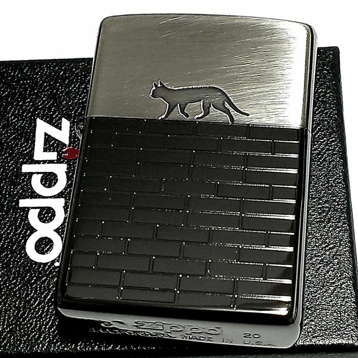 即納 ネコ レンガ 両面加工 ZIPPO いぶし 送料無料 ジッポ ライター ネコ 両面加工 ZIPPO いぶし ねこ アンティーク ジッポ ライター
