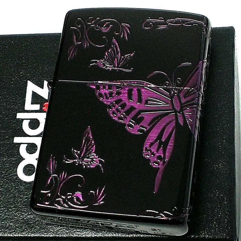 【超目玉枠】 蝶 ライター ZIPPO バタフライ 紫 イオンブラック ジッポー その他