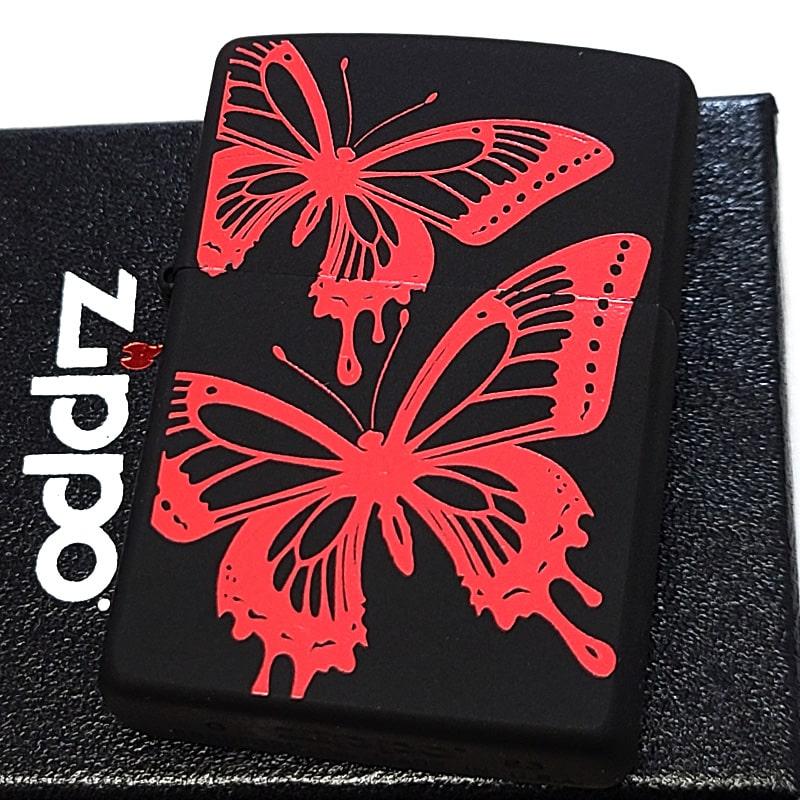 ZIPPO（ジッポー） ライター レッド バタフライ かわいい 蝶 レッド 
