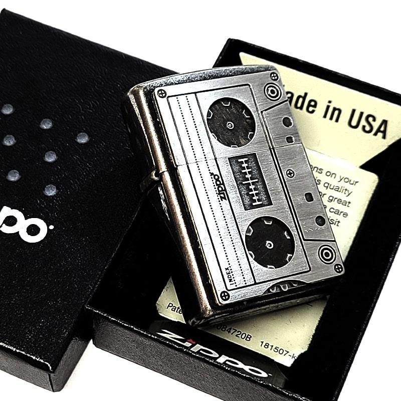 ZIPPO カセットテープデザイン ZIPPO ジッポ ライター カセットテープ ギミックメタル 面白い