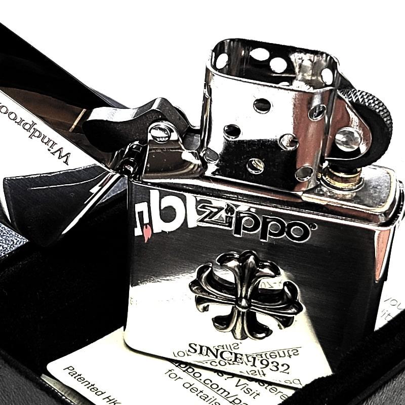 ZIPPO ライター クロスメタル ジッポ ロゴ アンティーク