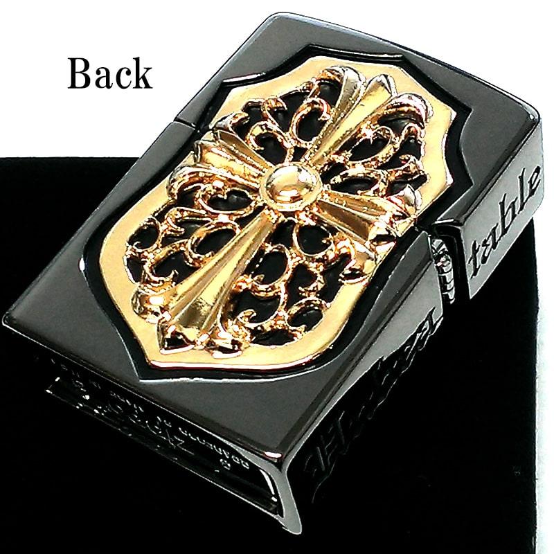 ZIPPO 2010年　ゴールド ブラック 彫刻デザイン 未使用 限定 ケース付 ZIPPO（ジッポー） ライター メタルジャケット ジッポ 超重厚 ブラック