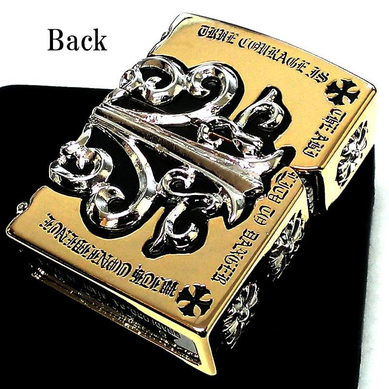 ZIPPO（ジッポー） ライター メタルジャケット 超重厚 クロス ゴールド