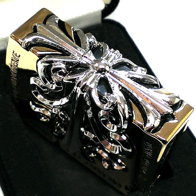 ZIPPO（ジッポー） ライター メタルジャケット 超重厚 クロス ゴールド 