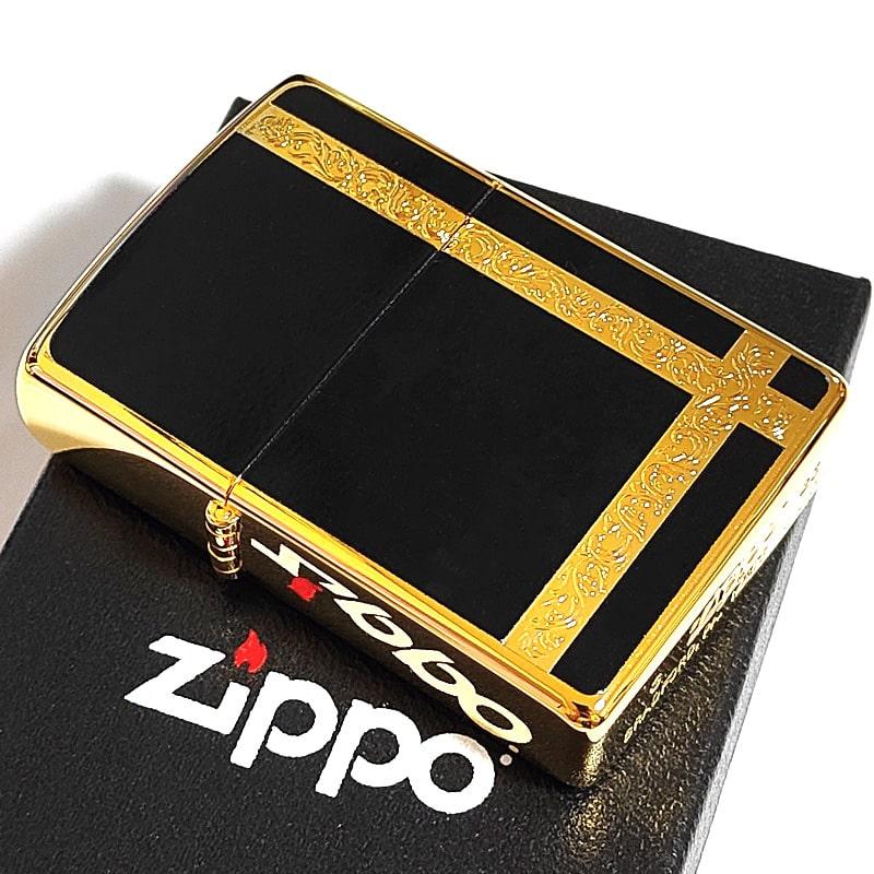 ZIPPO（ジッポー） 訳あり アラベスクライン ゴールド＆ブラック 