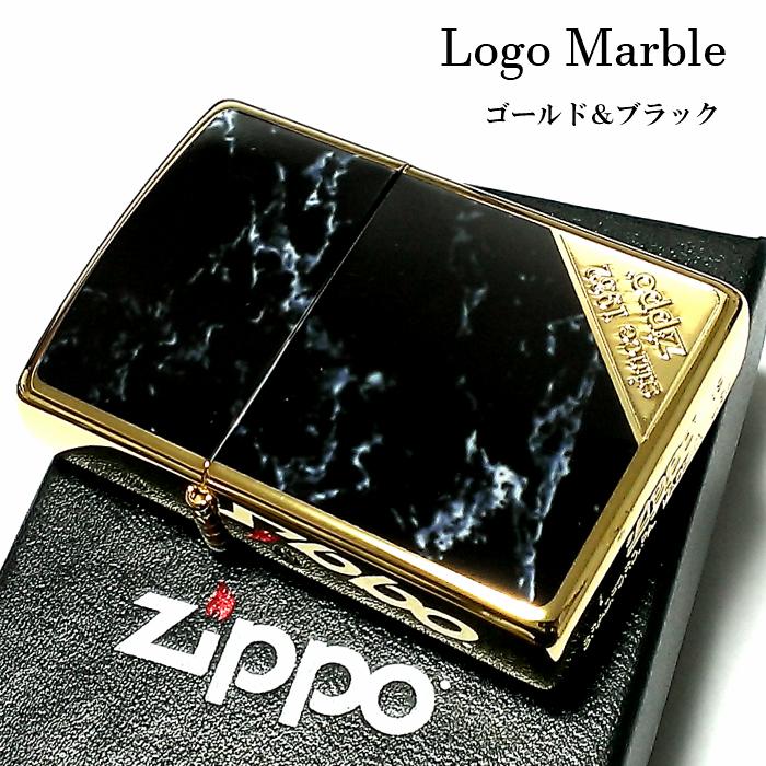 最適な価格 Zippo ライター ジッポ ロゴ 黒大理石 両面加工 彫刻 ゴールド ブラック 金タンク Logo Marble かっこいい ギフト プレゼント 希少 Esiba Tg