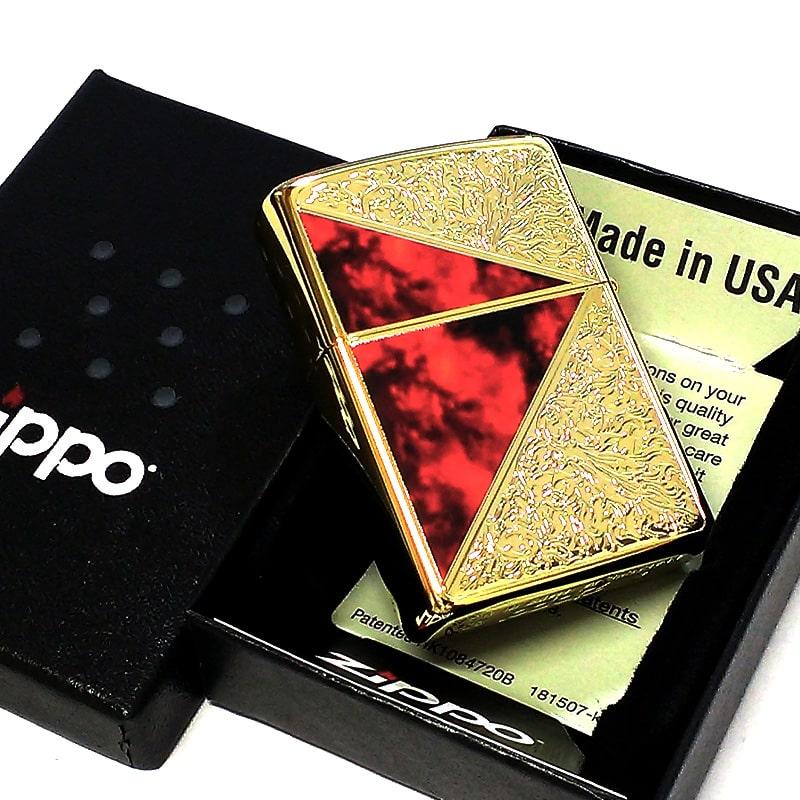 ZIPPO（ジッポー） ライター 大理石 おしゃれ レッドマーブル ジッポ