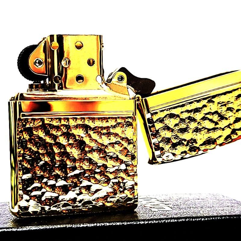 ZIPPO（ジッポー） ハンマートーン ゴールド 両面加工 ジッポ ライター