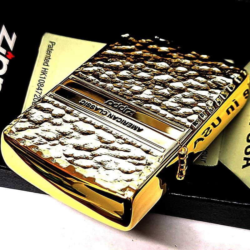 ZIPPO（ジッポー） ハンマートーン ゴールド 両面加工 ジッポ ライター