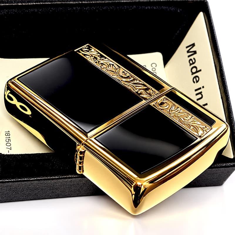 ZIPPO（ジッポー） ライター シンプル アラベスク ライン入り ロゴ 金