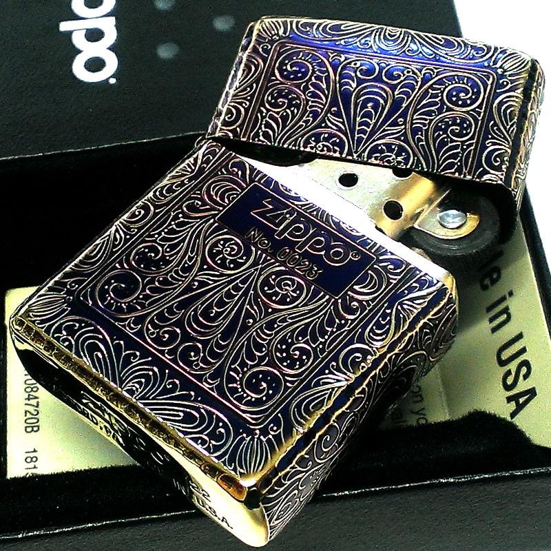 ZIPPO（ジッポー） 限定 アラベスク 5面彫刻 オーロラゴールド ジッポ