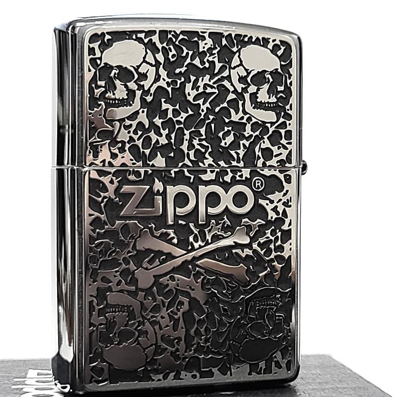 ZIPPO（ジッポー） ライター 細密メタル スカル ドクロ ジッポ ロゴ