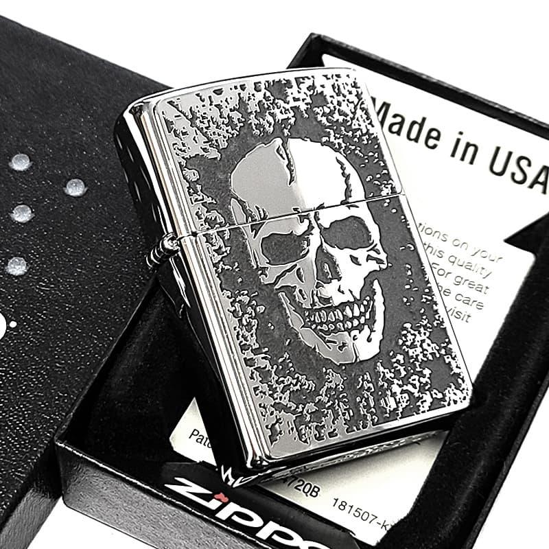 ZIPPO（ジッポー） ライター 細密メタル スカル ドクロ ジッポ ロゴ