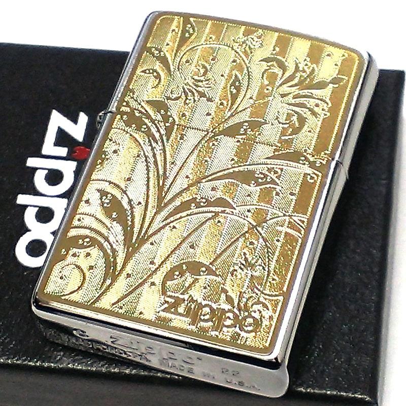 ZIPPO（ジッポー） ライター アラベスク メタルプレート ゴールド 細密