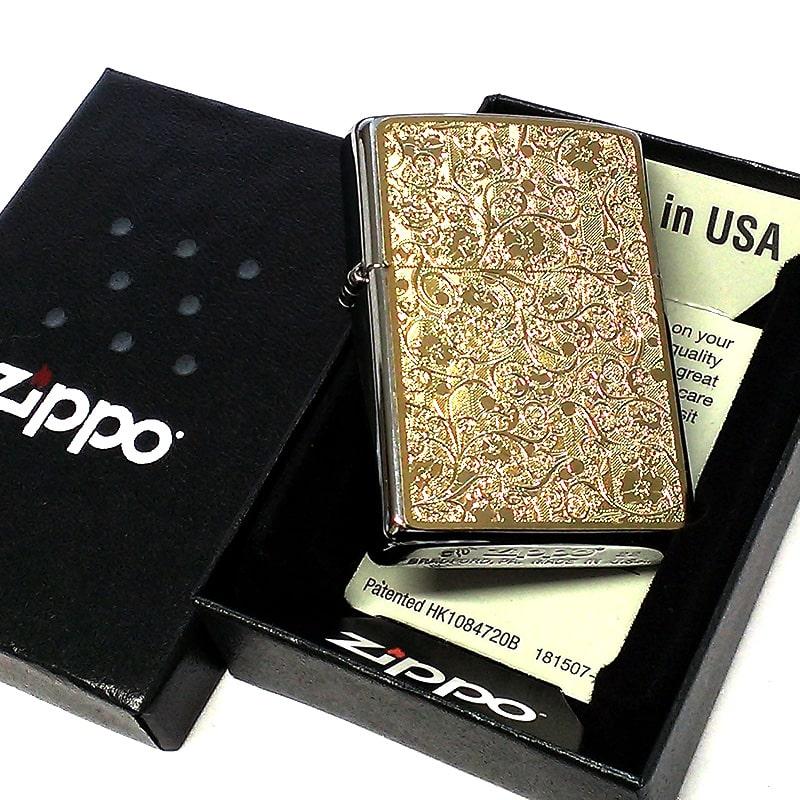 ZIPPO ライター アラベスク ゴールド 細密加工 ジッポー メタル