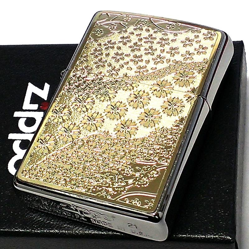 ZIPPO（ジッポー） 桜 ジッポライター ゴールド メタルプレート 細密