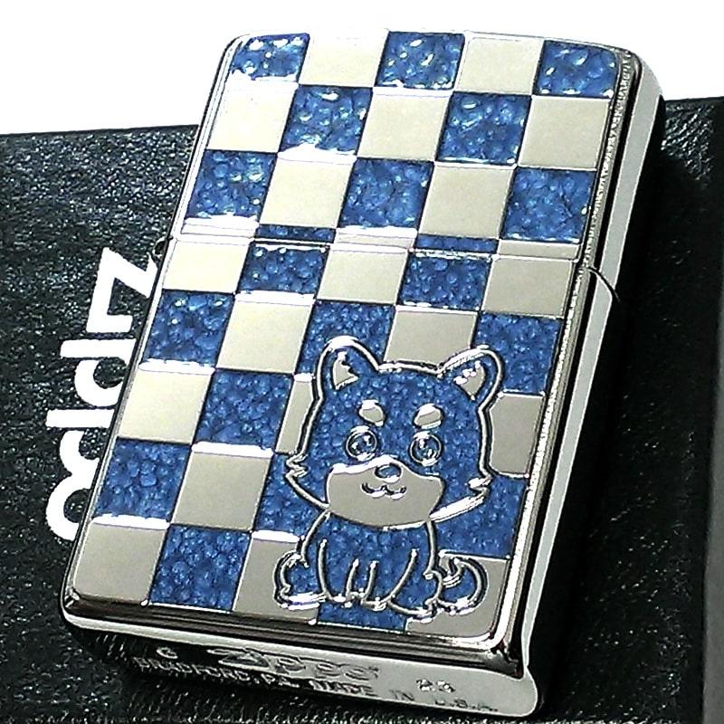 ZIPPO（ジッポー） ライター 犬 かわいい ジッポ ブルー ロゴ 裏面旧 