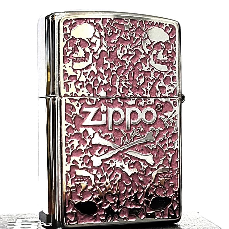 ZIPPO（ジッポー） ライター スカル 細密メタル 両面加工 シルバー