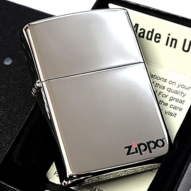 ZIPPO（ジッポー） ライター シンプル おしゃれ 鏡面シルバー＆LOGO